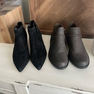 Bella Vita Black and Easy Street Brown Ankle Booties